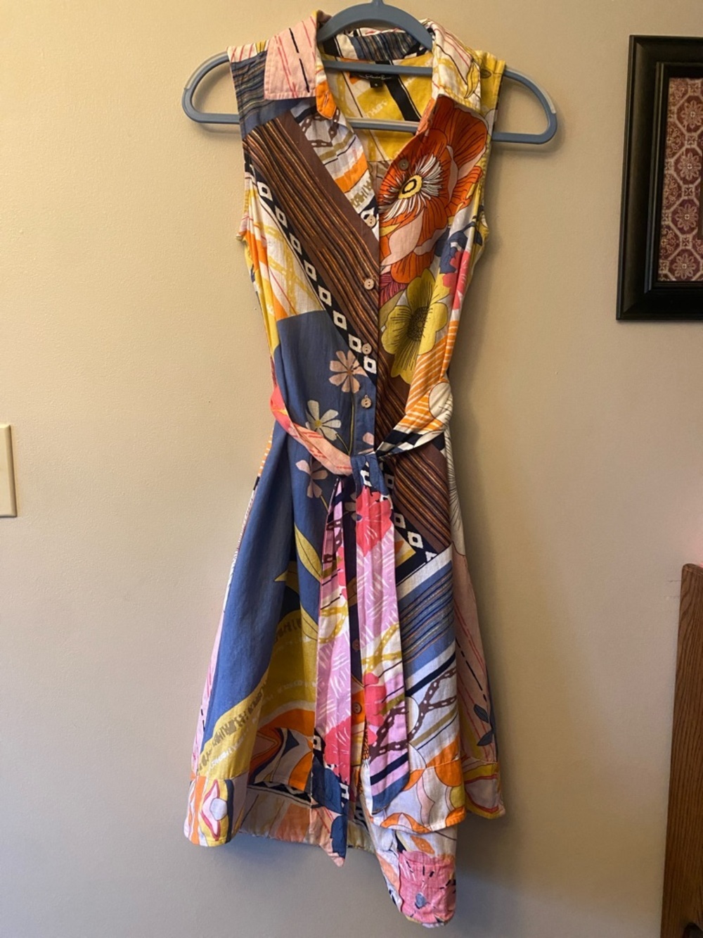 Charlie B Multicolor Floral & Geometric Sleeveless Midi Dress - Picture 3 of 13
